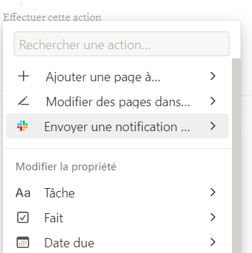 Automatisations Notion actions